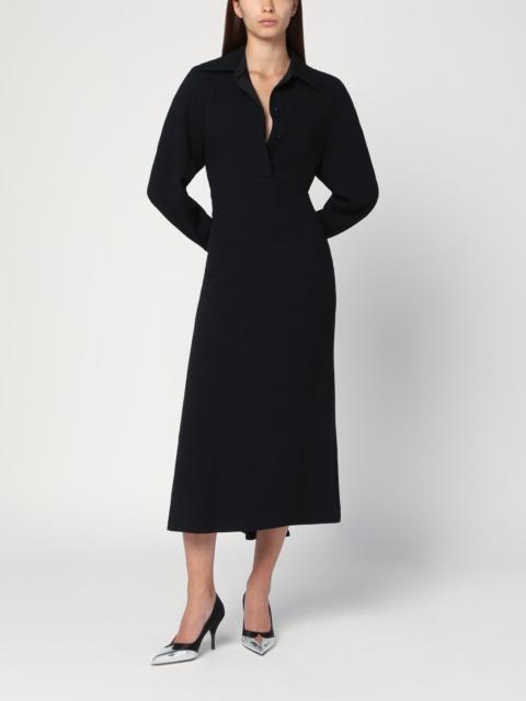 Victoria Beckham Black satin shirt dress midi