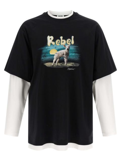Moschino Moschino Men Double Layer 'Rebel' T-Shirt