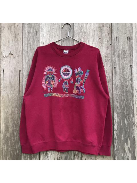 Other Designers Vintage - Vintage Fruit Of The Loom Graphic Native Art Sweatshirt