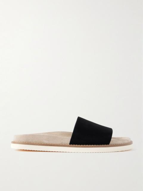 Brunello Cucinelli Suede Slides Black