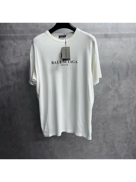 BALENCIAGA Balenciaga White Logo-Print Crewneck Short-Sleeve T-Shirt