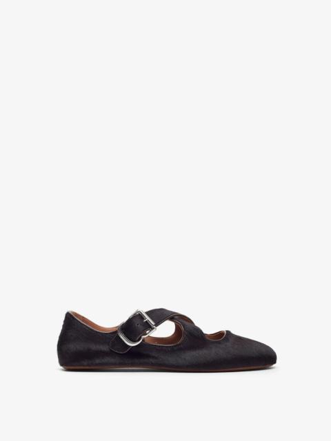 Alaïa Criss cross brown ballet flats