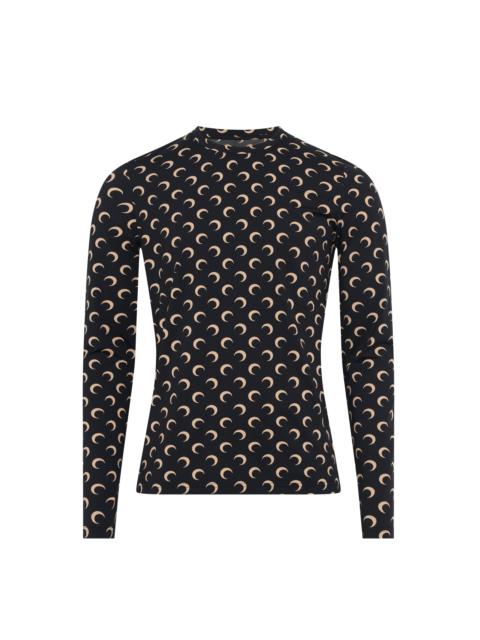 Marine Serre Regenerated All Over Moon Jersey Second Skin Top