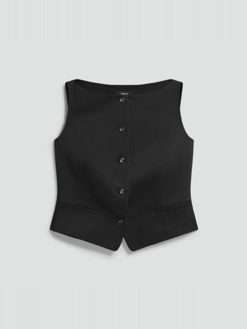 Theory Boatneck Vest in Satin