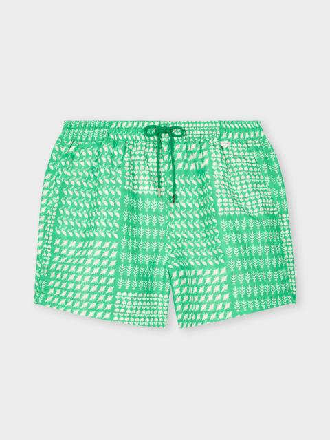 Paul Smith Green Mixed Pattern Swim Shorts