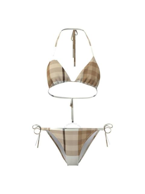 Burberry Burberry Frosted White Cobb Check Binkini Swimsuit