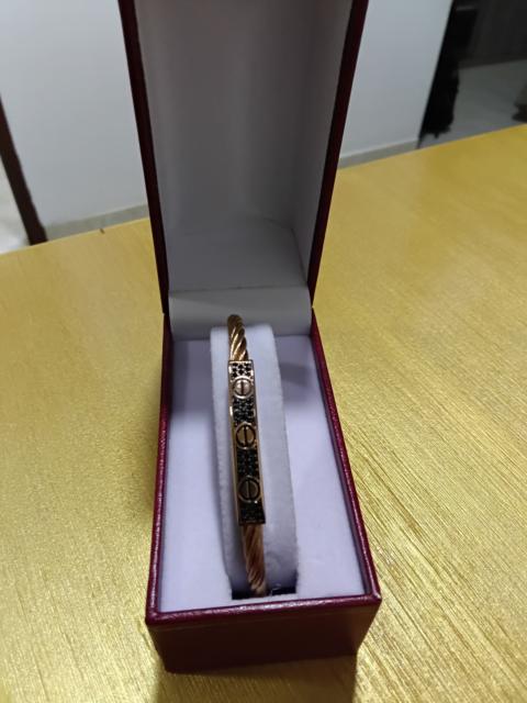 Cartier Cartier Rose Gold w Black Diamond Twisted Metal Bracelet 