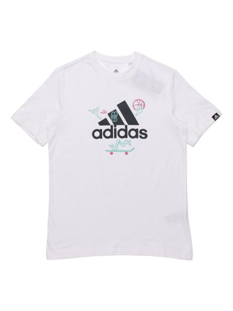 adidas Logo Printing Pattern Sports Male White GL3708