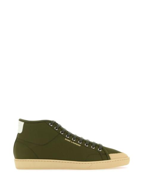 SAINT LAURENT Saint Laurent Man Olive Green Nylon Court Classic Sl/39 Sneakers