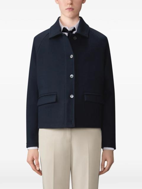 Thom Browne THOM BROWNE - Women Double Face Wool Raglan Polo Collar Jacket