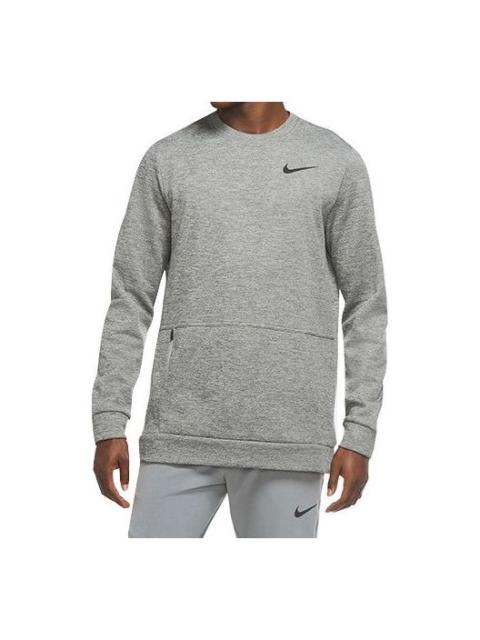 Nike Nike Therma Training Sport Round Collar Velvet Jacket Long Sleeve Men's Grey CU7272-063