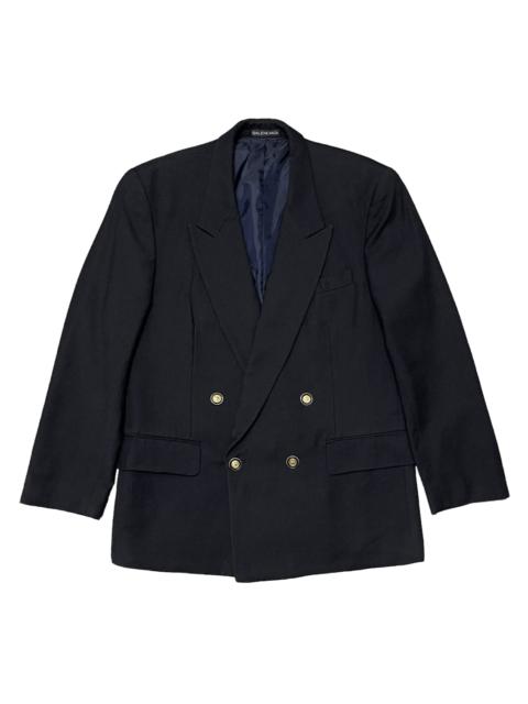 Balenciaga Pour Homme Double Breasted Wool Blazer