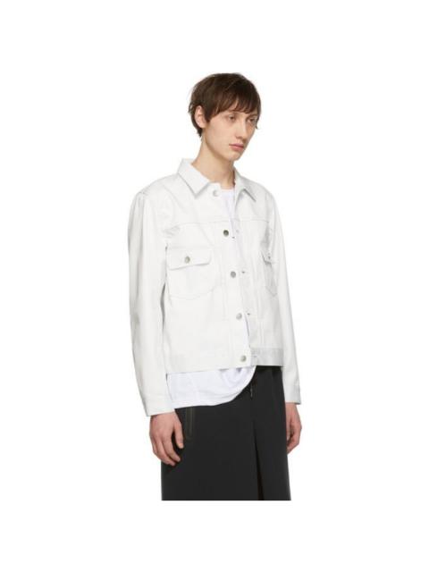 White Water-Resistant Pleated Jacket