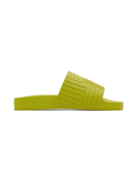 Bottega Veneta Green Rubber Carpet Slides