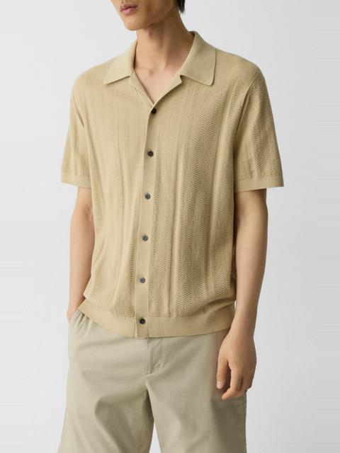 Theory Theory Chevron Knit Camp Shirt in Chino at Nordstrom