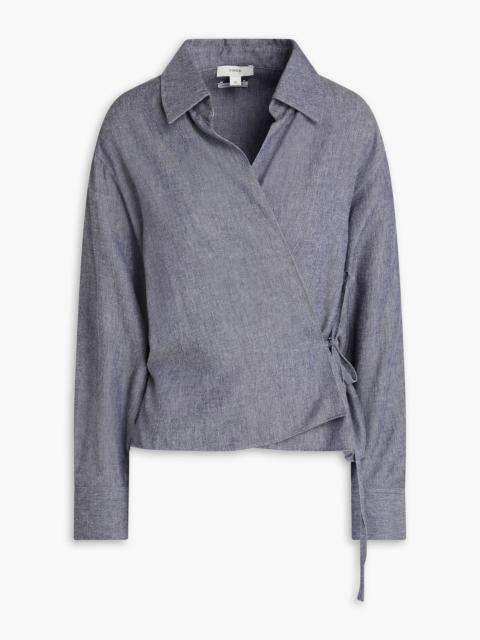 Other Designers Chambray wrap top