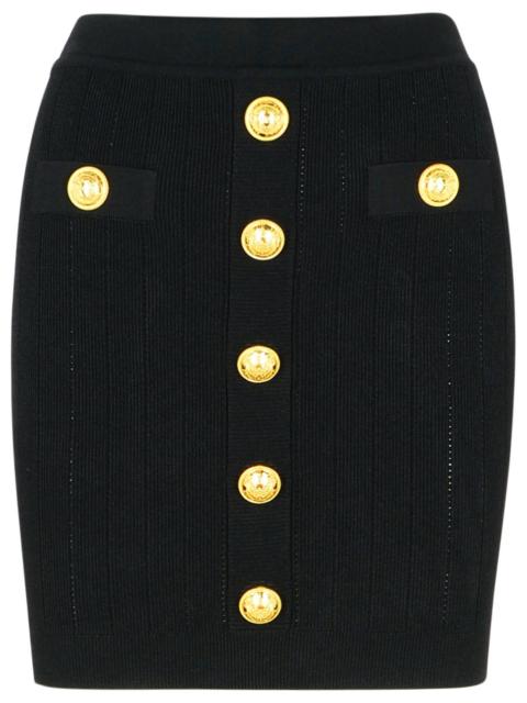 Balmain Balmain Black Viscose Blend Miniskirt