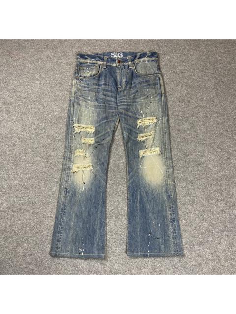 Other Designers Edwin - LAST DROP‼️EDWIN🔥503 Blue Trip Distressed Flare Bootcut Jeans