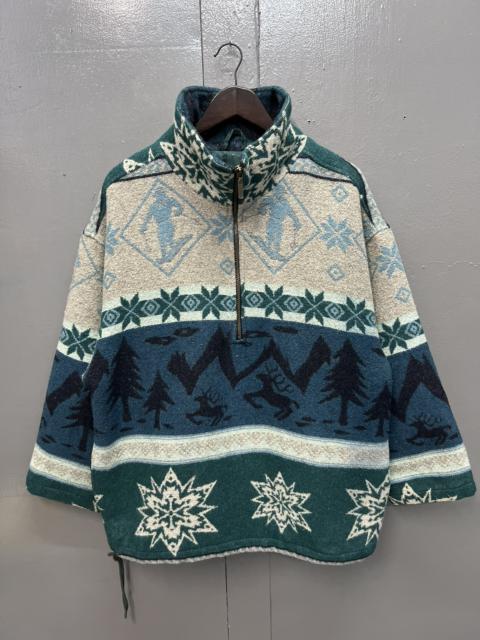 Other Designers L.L. Bean - VINTAGE LL BEAN NATIVE WOOL HALF ZIPPER JACKET