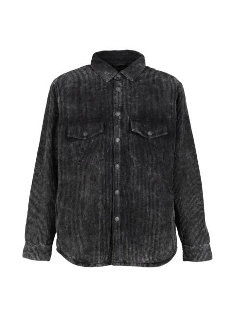 GUESS USA CORDUROY PADDED OVERSHIRT / BLK