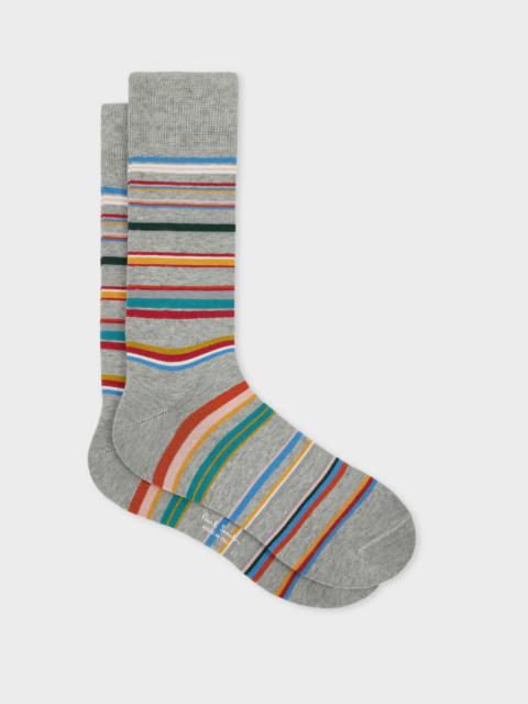 Paul Smith Grey Marl Stripe Socks