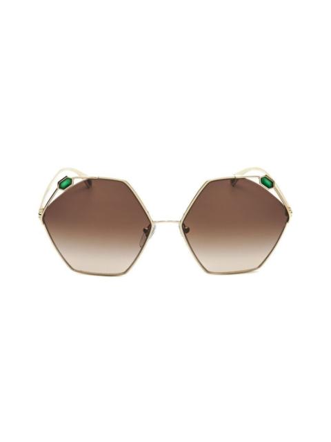 BVLGARI Bvlgari Ladies Gold Tone Geometric Sunglasses 0BV6160-20148G