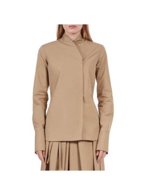 FERRAGAMO Ferragamo Womens Asymmetric Sculpted Poplin Blouse