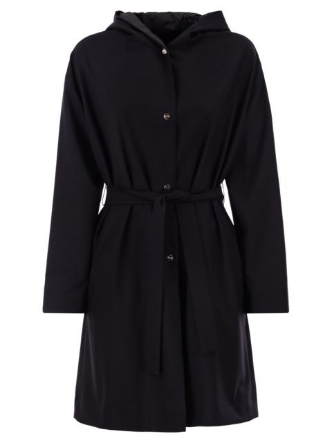 Herno Herno Women Reversible Coat With Hood In Stretch Wool And Nylon