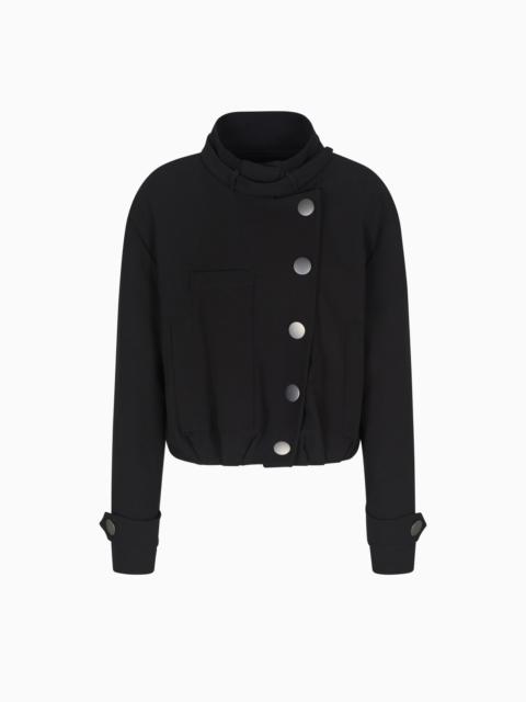 GIORGIO ARMANI SHORT PEA COAT IN SILK CRÊPE CADY