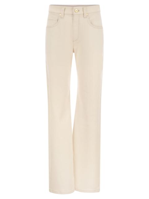 Brunello Cucinelli Brunello Cucinelli Women Loose Trousers In Garment-Dyed Comfort Denim With Shiny Tab