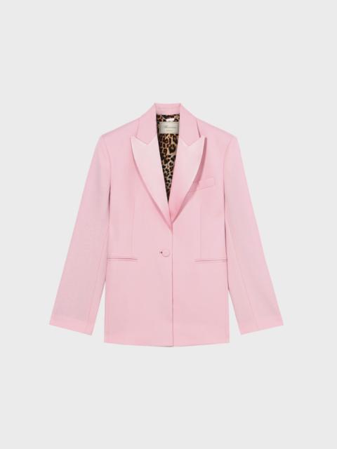 Blumarine SINGLE-BREASTED JACKET IN GRAIN DE POUDRE WOOL