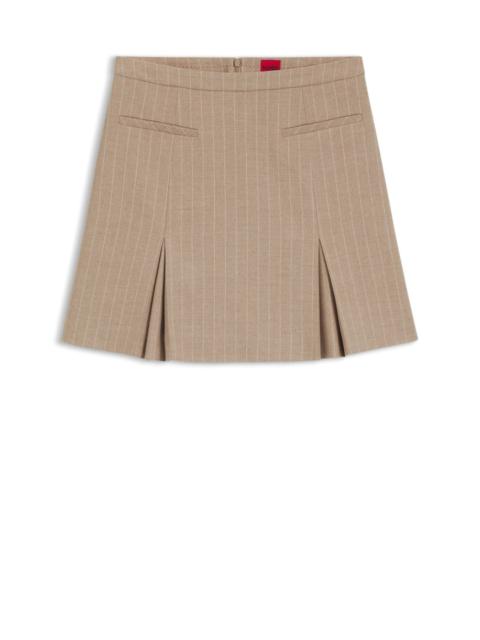HUGO MINI SKIRT IN PINSTRIPE FLANNEL