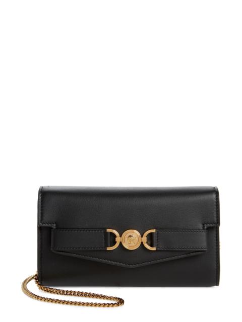 VERSACE Versace Medusa '95 Leather Crossbody Bag in Black-Versace Gold at Nordstrom