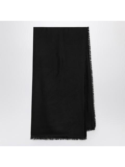 GUCCI Gucci Black Wool And Silk Gg Jacquard Shawl Men