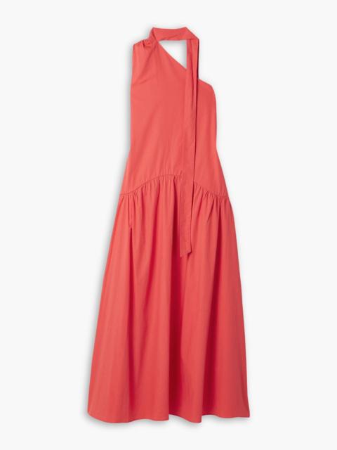 KIKA VARGAS Joni one-shoulder cotton-poplin maxi dress