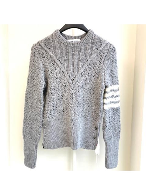 Thom - Thom Browne Diagonal Pullover Knit Light Gray FKA383A-Y1024-055 (New)