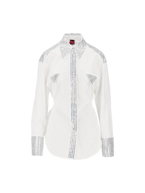PINKO Pinko Strass-Embellished Poplin Shirt White