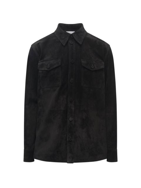 GABRIELA HEARST Lucas Overshirt in Black Suede