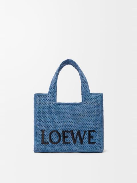 Loewe Small LOEWE Font tote in raffia