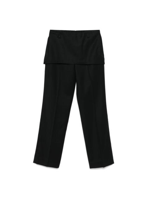 layered skirt trousers