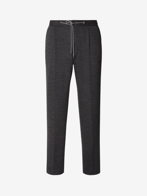 CORNELIANI Dark grey jersey wool jogger trousers