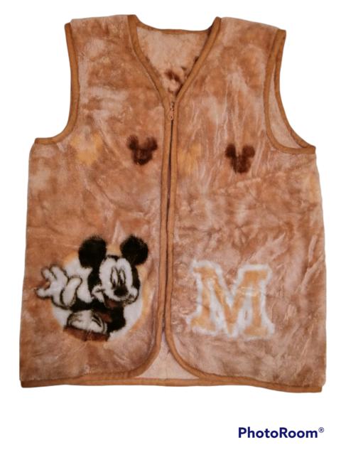 Other Designers Mickey Mouse - AWESOME VINTAGE MICKEY MOUSE SHEARLING VEST FURRY BIG PRINT