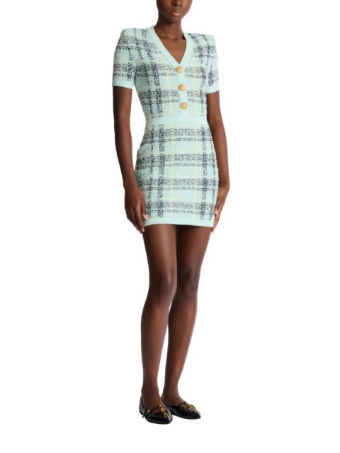 Balmain Balmain Short glitter tweed dress in Green at Nordstrom