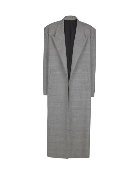 Balmain Oversized coat in Prince of Wales wool