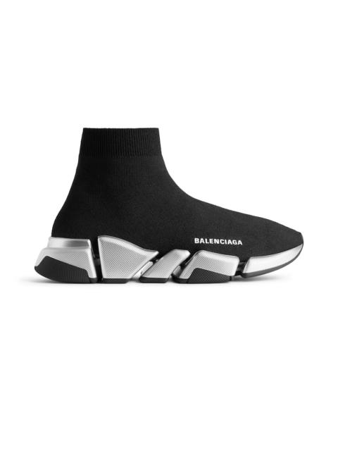 BALENCIAGA Men's Speed 2.0 Recycled Knit Sneaker in Black/silver