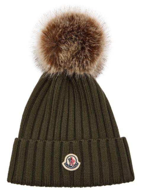 Moncler Moncler Ribbed Wool Bobble hat