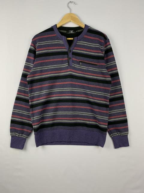 Other Designers Vintage Playboy Half Button Sweatshirt Striped Medium