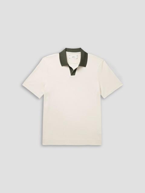 Other Designers Two-tone piqué polo shirt