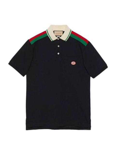 GUCCI Gucci Cotton Polo With Interlocking G 'Black' 737656-XJF4V-1043