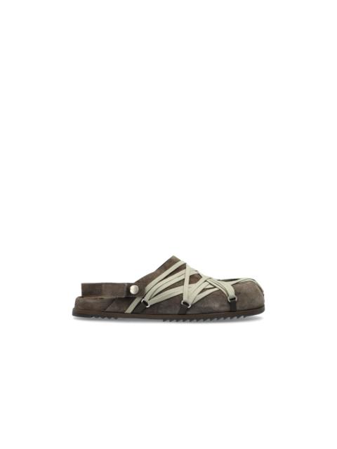 Rick Owens RICK OWENS Temple Megalace Mule Granola Dust Suede Mules New